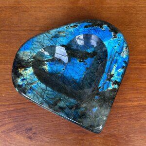 ❌ SOLD ❌ Labradorite Heart-Shaped Bowl 6.5” | 4.4 lb Polished Catch-All Dish